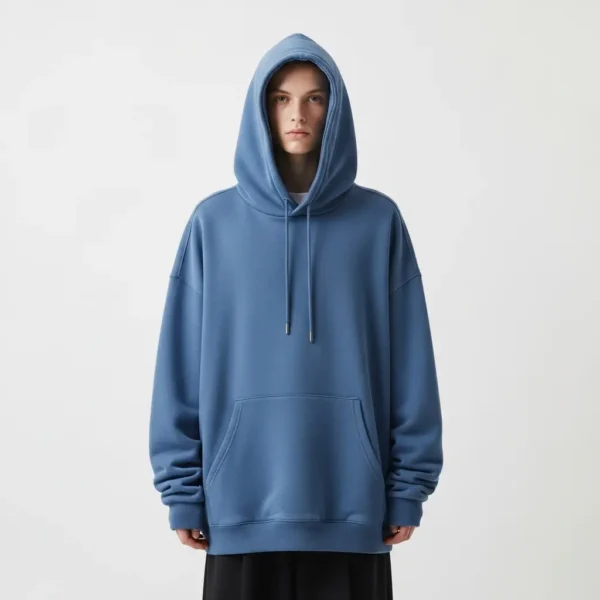 Blue baggy fit hoodie.