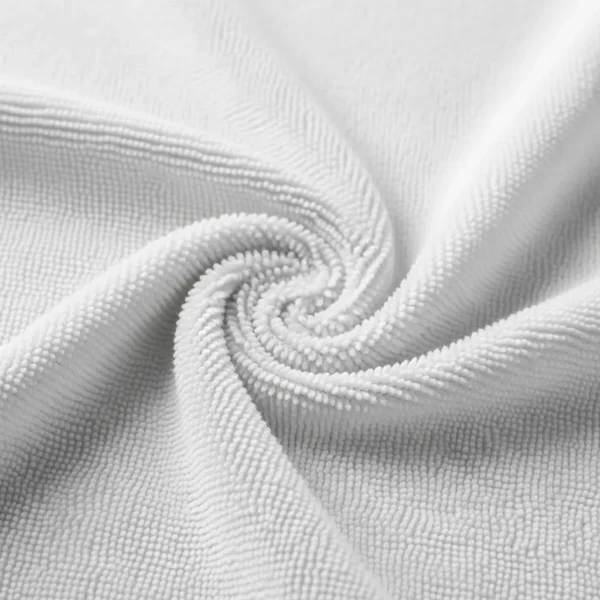 White french terry fabric.